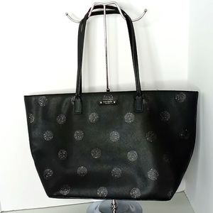 Kate Spade - Hanni-Haven- Tote/Shoulder Bag - Black w/Sparkle Polka Dots